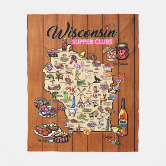 Fleece Throw - Wisconsin Supper Club Karte