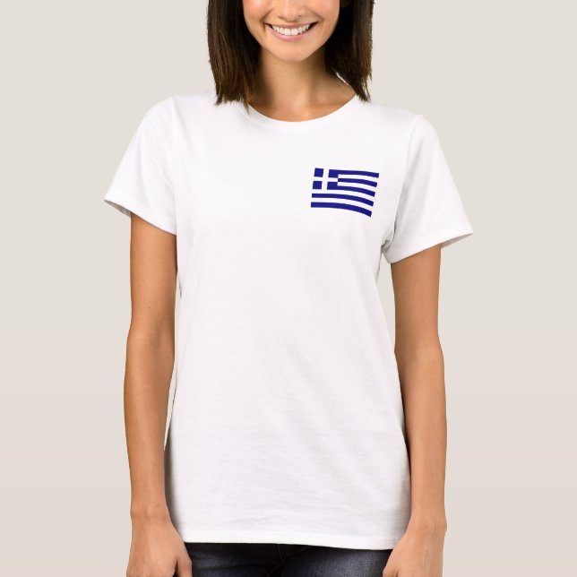 Fleece von Frauen Zip Jogger mit Flagge Griechenla T-Shirt (Vorderseite)