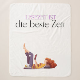 Fleecedecke für Buchliebhaberinnen – "Lesezeit" Sherpadecke