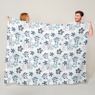Fleecedecke mit floralem Muster 
