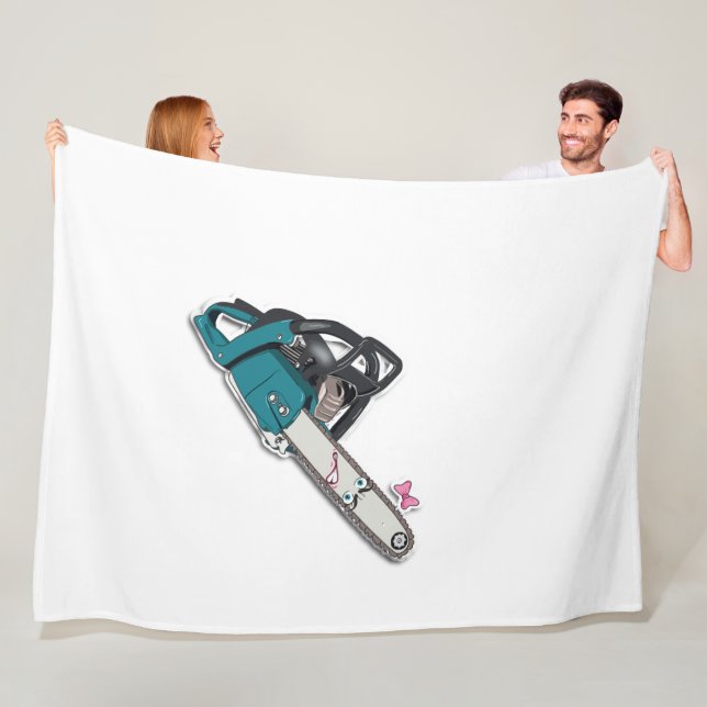 Fleecedecke mit Kettensägen-Desig (Beispiel)