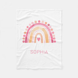 Fleecedecke Regenbogen, rosa bohfarbene Wasserfarb