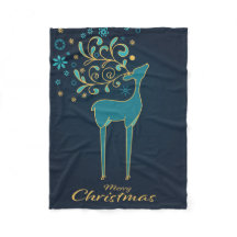Fleecedecke. | Rentier | Frohe Weihnachten