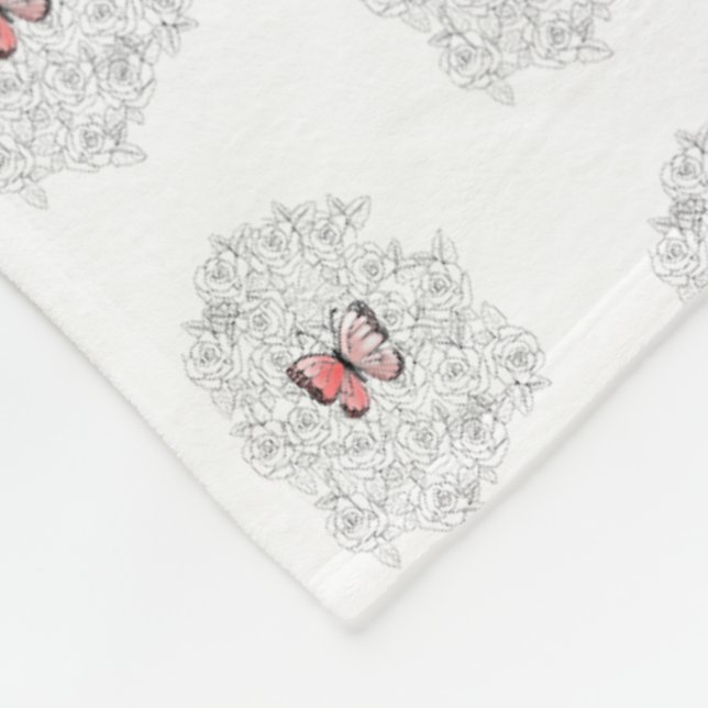 Fleeceflocken mit Rose Fleecedecke (Ecke)