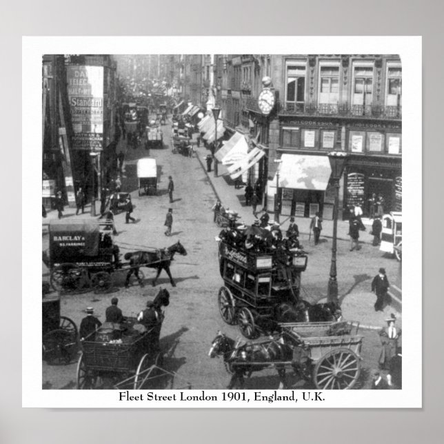 Fleet Street London 1901 England Poster (Vorne)