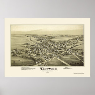Fleetwood, PA Panorama Karte - 1893 Poster