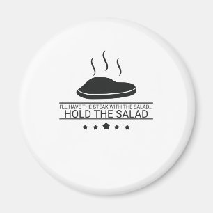 Fleisch essen haben Steak halten die Salat Steak l Magnet