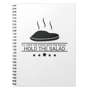 Fleisch essen haben Steak halten die Salat Steak l Notizblock