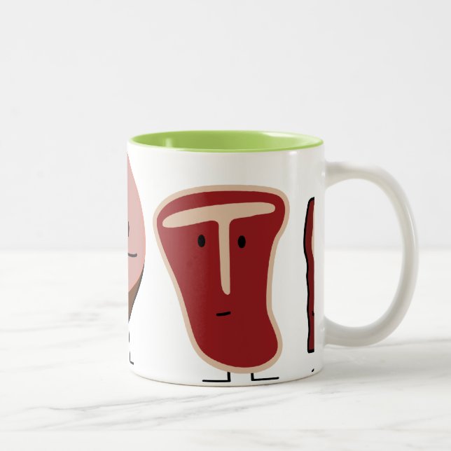 Fleisch-Familien-Tasse Zweifarbige Tasse (Rechts)