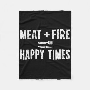 Fleisch Feuer Glückliche Zeiten Lustige Bbq Grill Fleecedecke