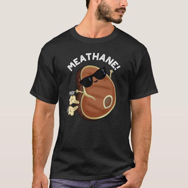 Fleisch-Hane Funny Farting Fleisch Pun Dark BG T-Shirt (Vorderseite)