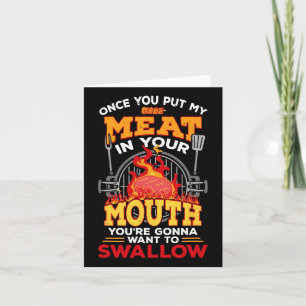 Fleisch in Ihrem Mund Fleisch Smoker Griller Funny Karte