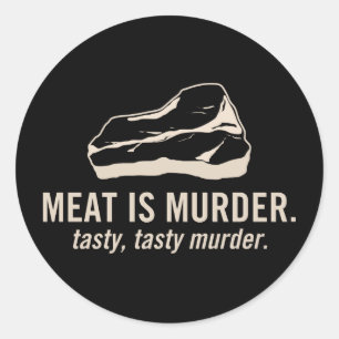 Fleisch ist Mord. Geschmackvoller, Runder Aufkleber