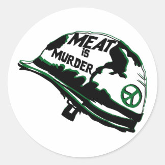 Fleisch ist Mord Runder Aufkleber