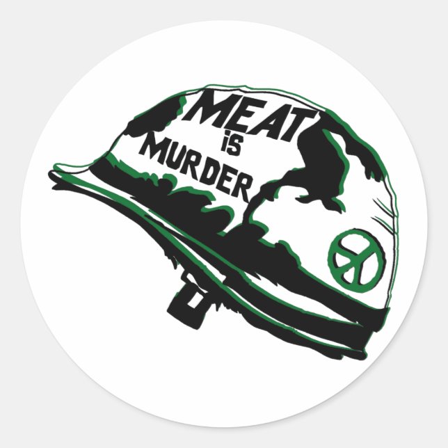 Fleisch ist Mord Runder Aufkleber (Vorderseite)