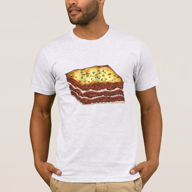 Fleisch Lasagna Lasagna Restaurant Küche Italienis T-Shirt (Vorderseite)
