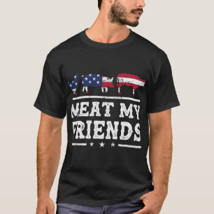 Fleisch meine Freunde Grillen Pitmaster Smoker Gri T-Shirt