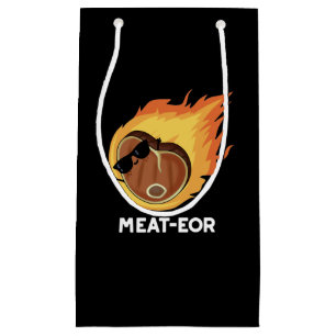 Fleisch oder Funny Meat Steak Pun Dark BG Kleine Geschenktüte