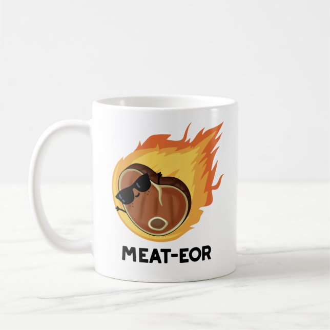 Fleisch oder Funny Meat Steak Pun Kaffeetasse (Links)