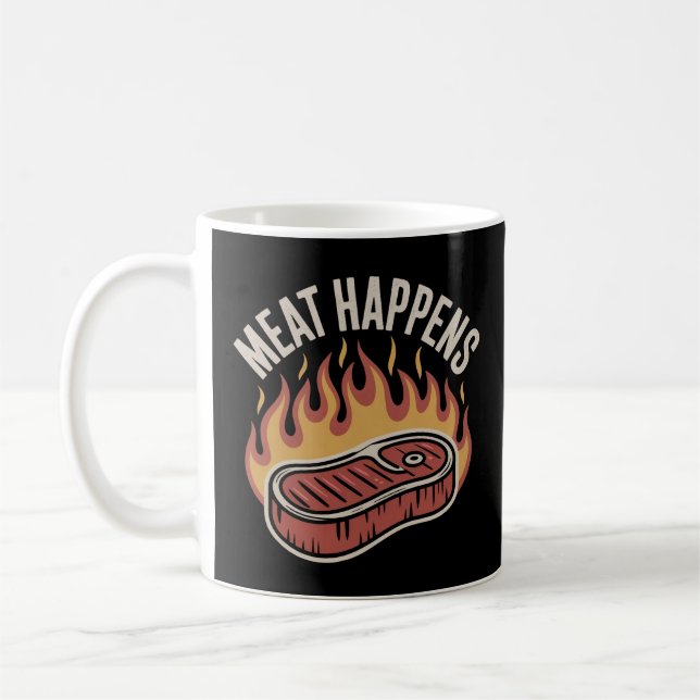 FLEISCH PAPPENS Funny GRILLEN Steak Grilling Kaffeetasse (Links)