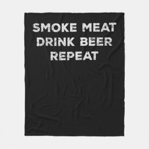 Fleisch räuchern Bier trinken wiederholen Lustig Fleecedecke
