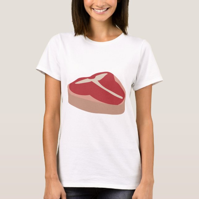 Fleisch Roh Steak Frisches Protein Schweineschlitt T-Shirt (Vorderseite)
