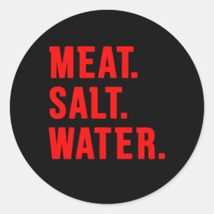 Fleisch Salz Wasser Runder Aufkleber