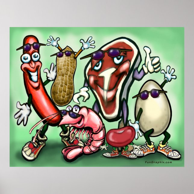 Fleisch und Eiweißposter Poster (Vorne)