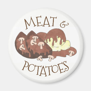 Fleisch und Kartoffeln Pilz Gravy Diner Meatloaf K Magnet