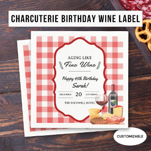 Fleisch- und Käseplatte und Wein Party Picknick Ge Serviette