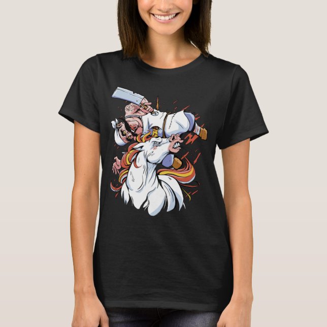 Fleischer Einhorn Pferd T-Shirt (Vorderseite)