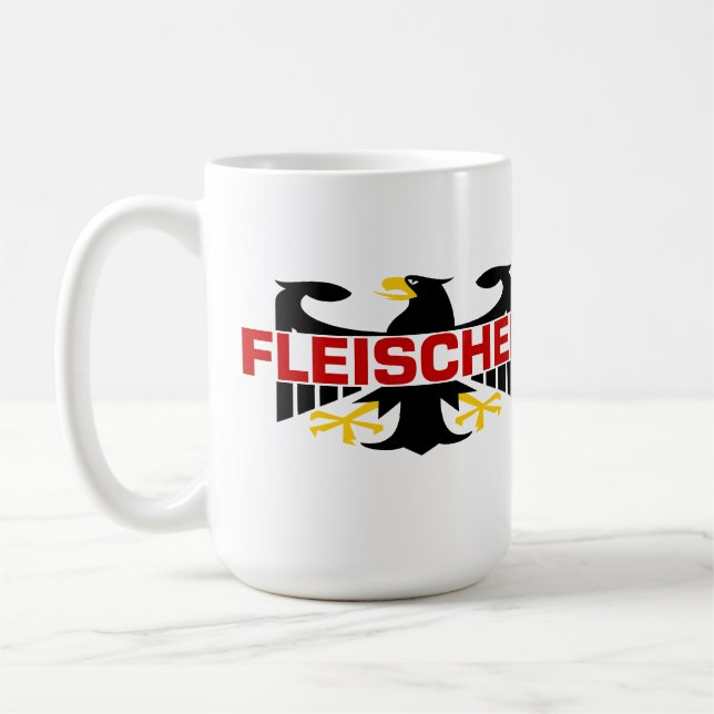 Fleischer Familienname Kaffeetasse (Links)