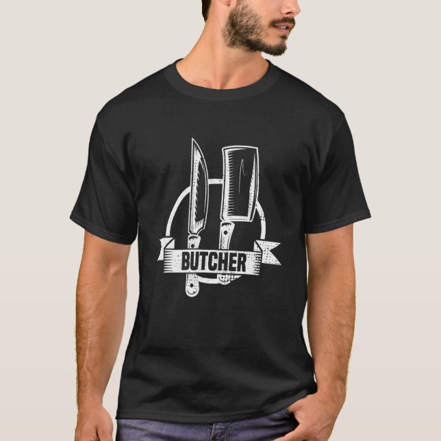 Fleischer Messer Fleischschneider Tierfutter Schla T-Shirt (Vorderseite)