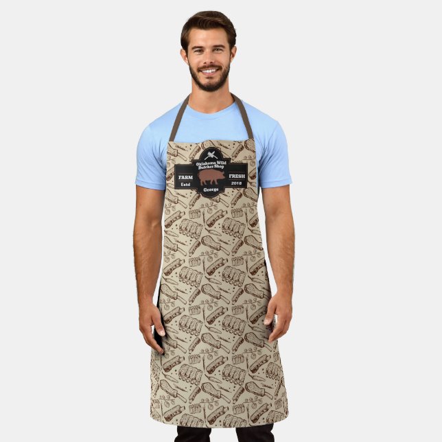 Fleischereigeschmack braune Schweinerippe Design a Schürze (Getragen)