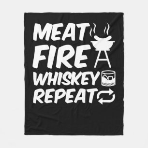 Fleischfeuer-Whiskey-Wiederholung Funny Sprichwo Fleecedecke