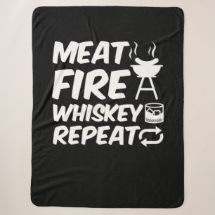 Fleischfeuer-Whiskey-Wiederholung Funny Sprichwo Sherpadecke