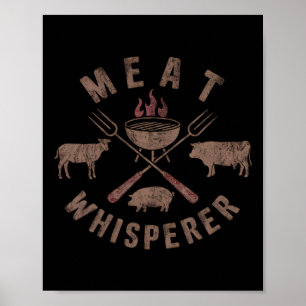 Fleischflüsterer Bbq-Raucher beim Kochen von Fleis Poster