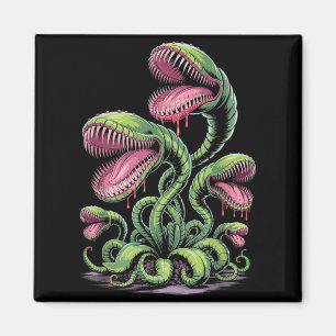 Fleischfressende Pflanzenmonster-Illustration mit  Magnet