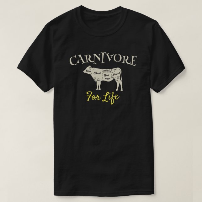 Fleischfresser für das Leben T-Shirt (Design vorne)