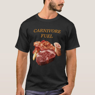 Fleischfresser-Treibstoff - Steak, Eier, Speck und T-Shirt