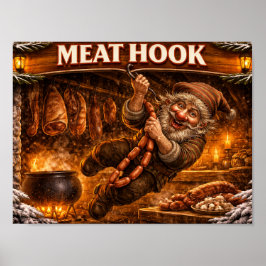 Fleischhaken Isländischer Yule-Lad Poster