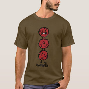 Fleischklöschen-Fleischklöschen gestapelt auf T-Shirt