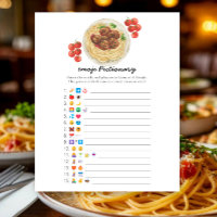 Fleischklößchen-Pasta-Baby-Party, Emoji-Pictionary