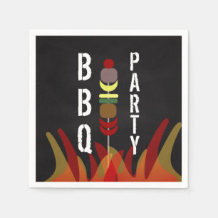 Fleischspieße BBQ Kochparty Serviette
