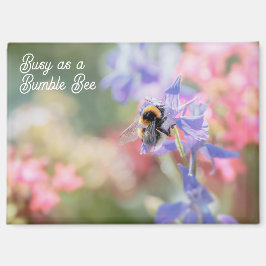 "Fleißig wie eine Hummel" Softpastell-Blumen Magnet