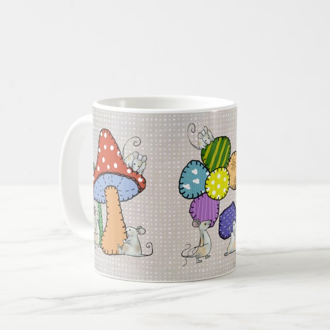 fleißige Mäuse Kaffeetasse (Vorderseite Links)