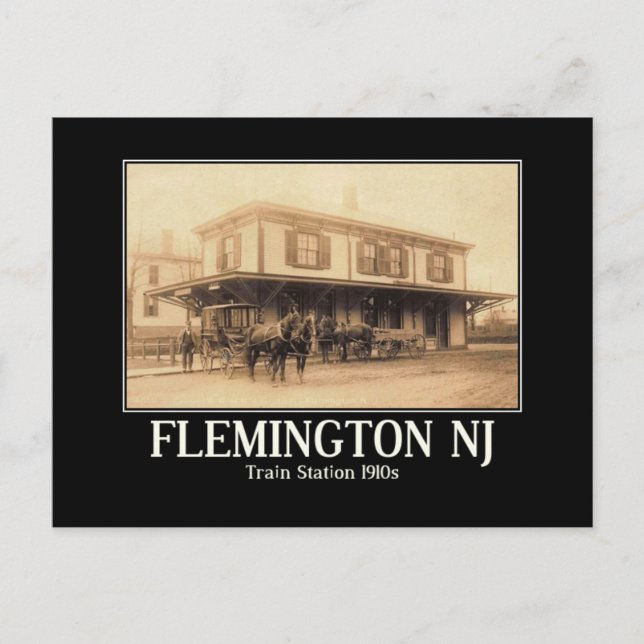 Flemington NJ Bahnhof 1910er Postkarte (Vorderseite)
