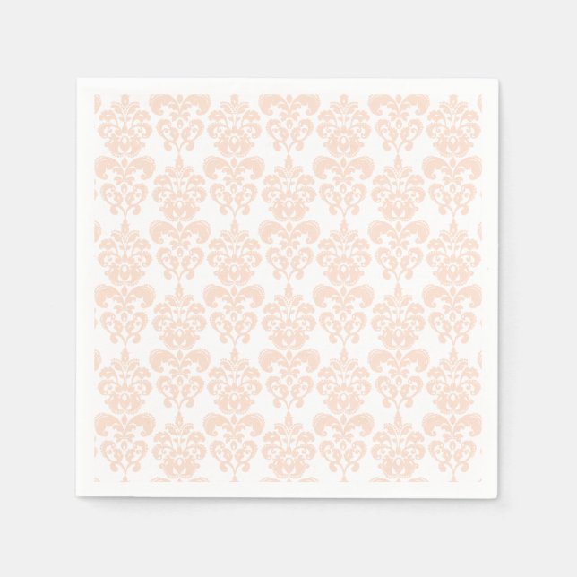 FLESH PINK GIRLY DAMASK PATTER 2 SERVIETTE (Vorderseite)