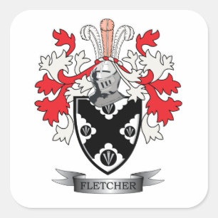 Fletcher-Familienwappen-Wappen Quadratischer Aufkleber