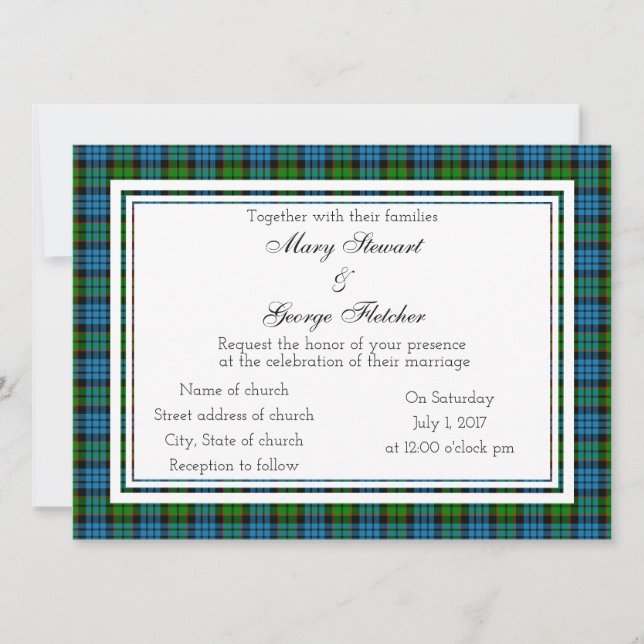 Fletcher Scottish Faire-part de mariage (Devant)